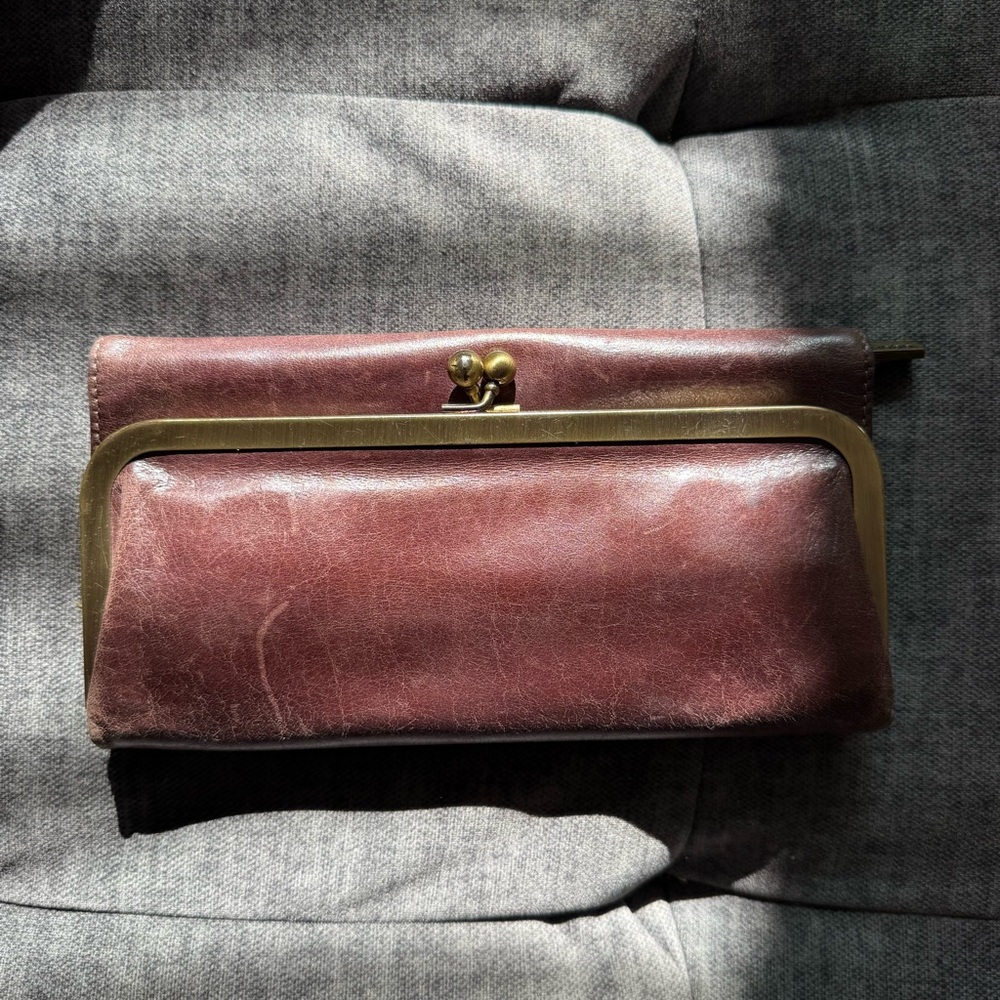 Brown Leather Wallet and Clutch